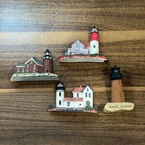 Vintage Lighthouse Magnets Set Of 4